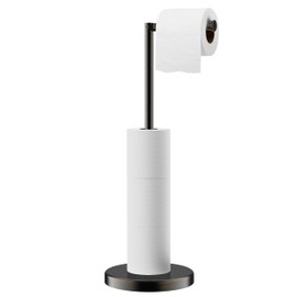 FORIOUS Toilet Paper Holder Stand, Modern Freestanding Tissue Roll Holder for Bathroom, Durable SUS 304 Stainless Steel and Weighted Base Toilet Paper Stand, Storage for 4 Rolls, Oil Rubbed Bronze