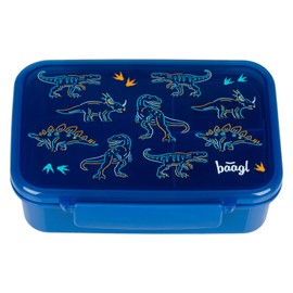 Baagl Children's Lunch Box for School - Snack Box with Compartments - Lunch Box for Girls, Boys, Nursery - Lunch Boxes with Dividers - Lunch Box, Lunch Box, Snack Box (Dino)