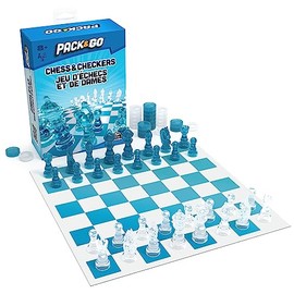 Pack & Go Juego de Mesa de ajedrez y Damas de Spin Master Games Juego portátil de 2 Jugadores Juego de ajedrez para Adultos y niños de 8 años en adelante