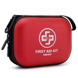 Vriexsd Mini First Aid Kit - 150 Piece Small Waterproof Hard Shell Medical Kit for Home,