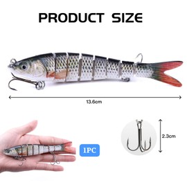 Fishing Lures, Artificial Lures, Spinning Lures, Fish Fishing Set, Wobbler Jerkbait, Bass, Sea, Ideal for Pike, Perch, Trout Fishing - 27g, Durable ABS Plastic