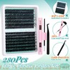 Cluster Lashes Kit Fluffy Individual Eyelashes Kit 280Pcs D Curl