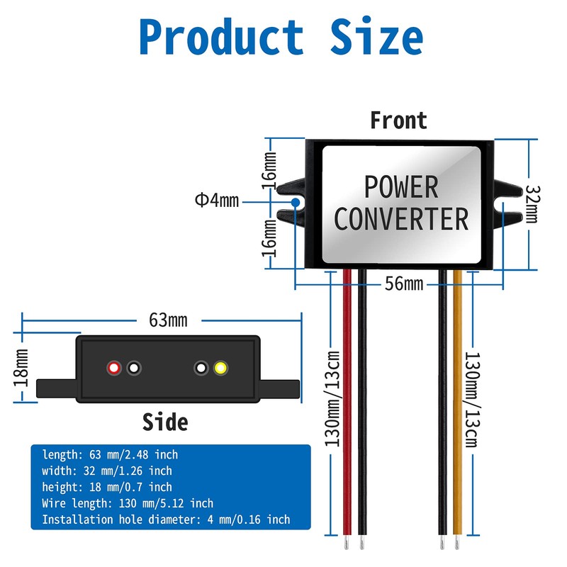24V to 12V Step Down Converter 15~40Vdc to 12Vdc 0~4A