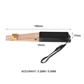 Ladieshow Engineering Ruler, Wedge-Shaped Vernier Feeler Gauge 1-15mm, Black Plastic, 15cm Length