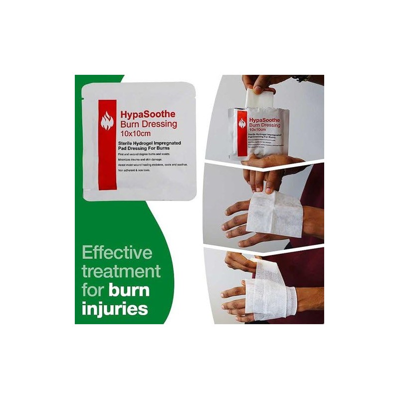 HypaSoothe Burn Dressing 10 x 10cm Sterile Hydrogel Impregnated Pad