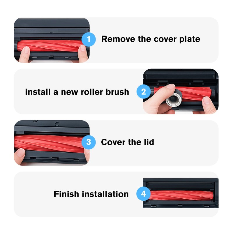 Accessory Set for Replacement Brush with Separable Rubber Main Brush,