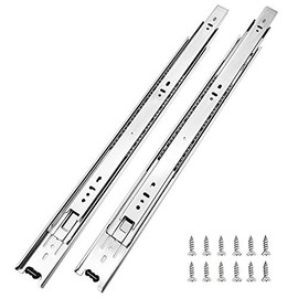 10 Pairs of 16 Inch Hardware 3-Section Full Extension Ball Bearing Side Mount Drawer Slides,100 LB Capacity Drawer Slide