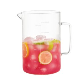 Glass Water Pitcher with Scale Line, Dinner Table jug, Large Serving Carafe for Water, Juice, Sangria, Lemonade, and Milk (Clear, 85 oz)