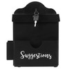 MyGift Metal Suggestion Box, Classic Matte Black Wall Mounted or