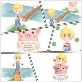 Tixlux Pocket Hug Lucky Pigs, Creative Knitting Wool, Mini Pig Doll and Small Hug Lucky Charm (Rose Gold Ⅱ), Courage Gift, Get Well Gift, Graduation Gift