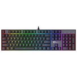 Mechanical Gaming Keyboard, ET RGB Backlit Wired USB Computer Keyboard with Customizable Blue Switches, Light Up Keyboard for PC and Laptop(104 Keys Anti-Ghosting)
