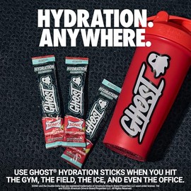 GHOST Hydration Sticks, Electrolyte Powder Packets, Sonic Cherry Limeade - 24 Sugar Free Instant Electrolyte Drink Mix - Caffeine-Free Daily Hydration