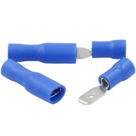 Heschen Male/Female Quick Disconnects Vinyl Fully Insulated 4.8 x 0.5 mm Cable Terminal for 1.5-2.5mm² (16-14 AWG) Blue 100Pack