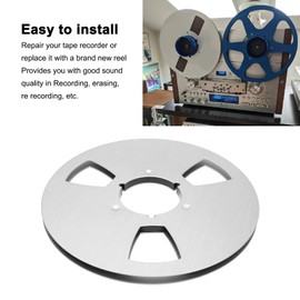 Phefop 10.5 Inch Empty Takeup Reel, Aluminum Alloy Sound Tape with 3 Holes, No Star, for Pioneers, Universal Reel to Reel Tapes (Silver)