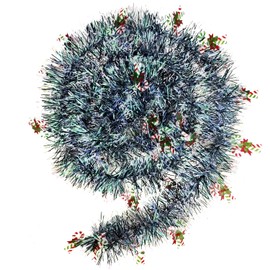 32.8ft Candy Cane Tinsel Garland for Christmas Tree Decoration,Metallic Twist Garland Hanging Tinsel for Xmas New Year Wedding Birthday Holiday Indoor Outdoor Party Supply (Green)