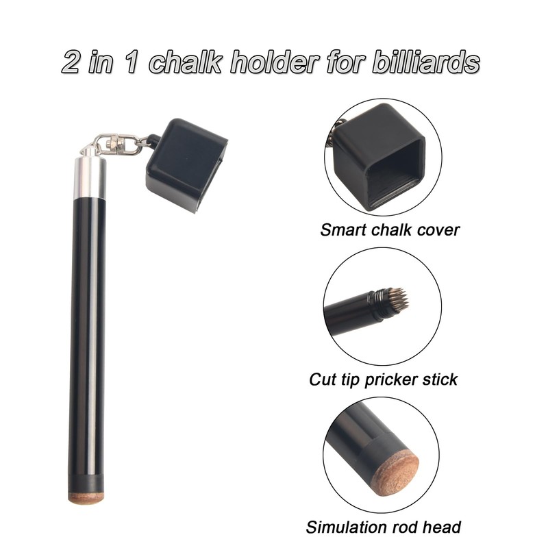 LAKE OF FIRE Square Pool Cue Chalk Holder – 2-in-1