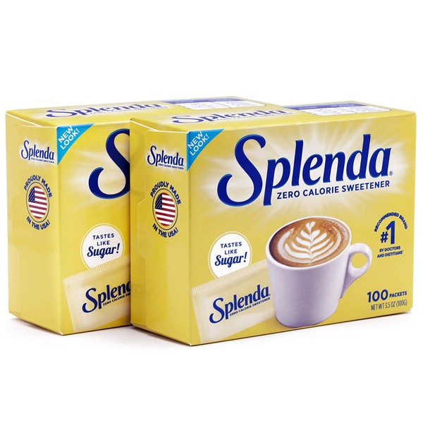 SPLENDA No Calorie Sweetener, 100 Count Single-Serve Packets (2 Pack)