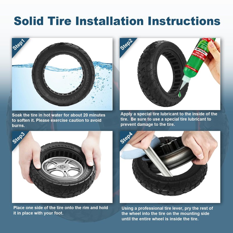 60/70-6.5 Scooter Tire Tubeless, 10x2.50 Front or Rear Replacement Explosion-Proof
