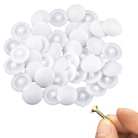 Pack of 100 Cover Caps for Screws, Screw Cover, White Screws, Cover Caps, White, Furniture Drill Holes, Phillips Plastic Caps for Screw Caps, Cupboard, Concealing, Decoration