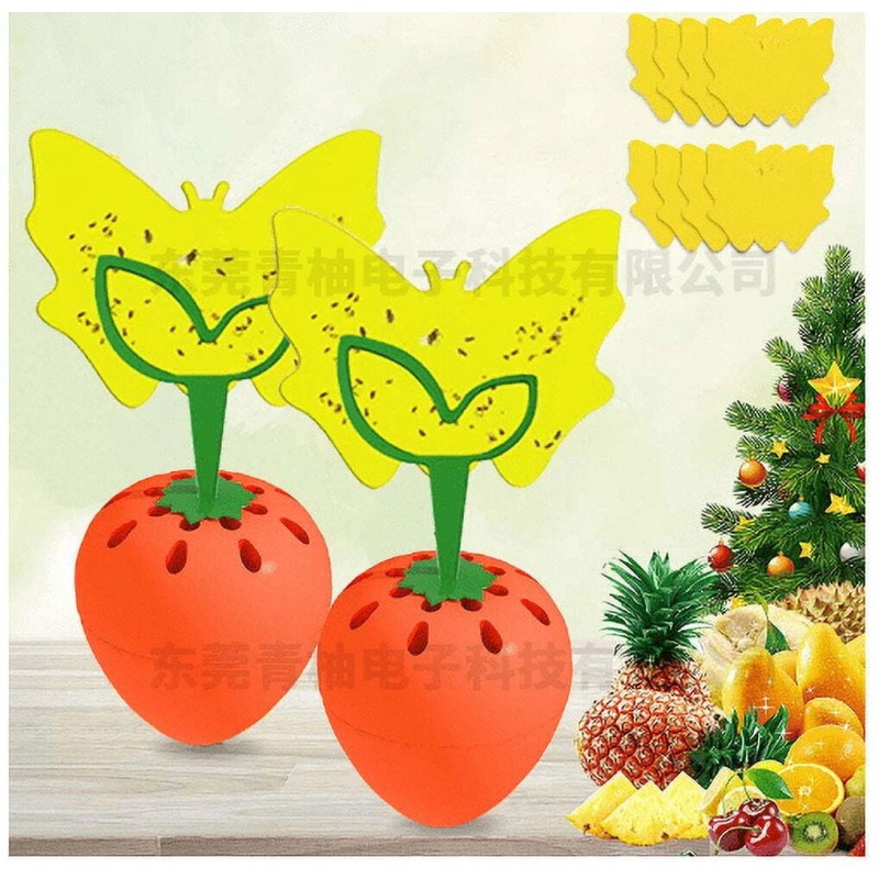 Unbranded 2-Pack Reusable Fruit Fly Traps with 16 Sticky Pads