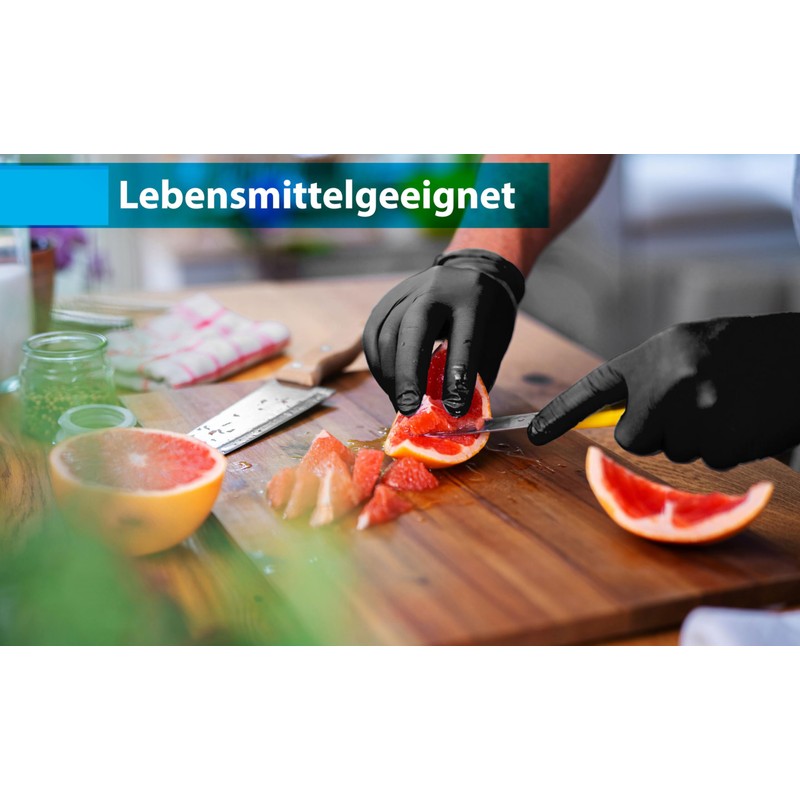 NIMEDA Nitrile Gloves M Black Pack of 100 Disposable Gloves