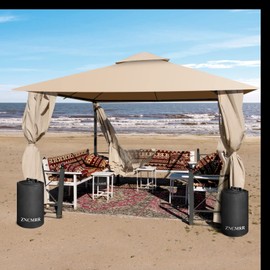 ZNCMRR Canopy Water Weight Bag 4 Pack 220 LBS Water Tent Weights Set of 4 Leg Weights for Gazebo Pop Up Canopies Tent (25L Black)