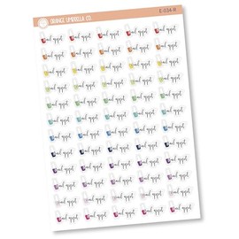 Nail Appt Icon Script Planner Stickers and Labels | F2 | E-034-R