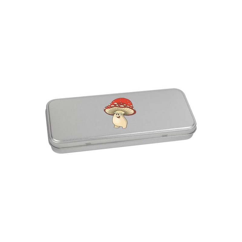 Azeeda 'Toadstool Character' Metal Hinged Stationery Tin/Storage Box (TT00248653)