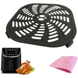 HEISENLIN 7QT Air Fryer Grill Plate for Gourmia GAF716 Air Fryers, Premium Air Fryer Grill Pan, Crisper Tray Plate Insert Grate Rack Grid Shelf for Gourmia 7QT Air Fryers, Nonstick, Dishwasher Safe