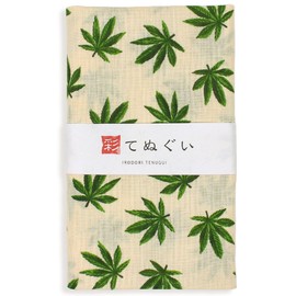 Irodori TE-06035-IR Fine Pattern Hand Towel, Japanese Maple Leaf, No Anti-Fraying Treatment, 13.0 x 35.4 inches (33 x 90 cm)