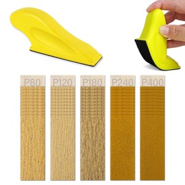 Micro Sander Kit with 50PCS Sanding Pads 80 to 400 Grit Wet Dry Detail Sandpaper for Wood Work Finishing DIY Polishing Sanding