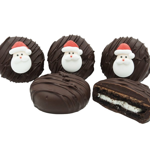 Philadelphia Candies Dark Chocolate Covered OREO Cookies, Decorated Christmas Santa Claus 8 Ounce