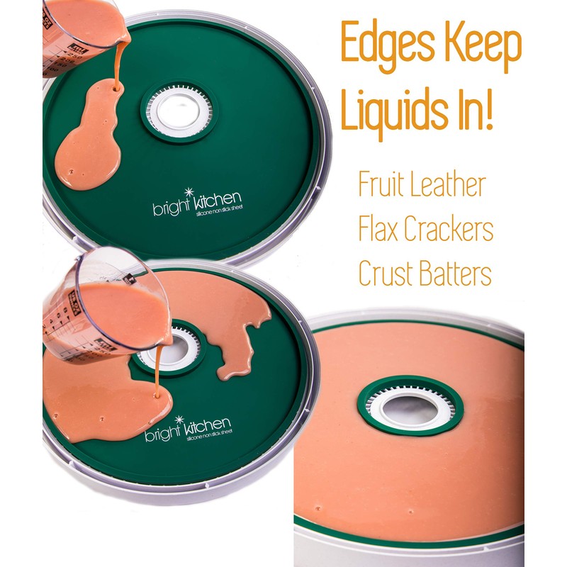 2 Fruit Leather Silicone Dehydrator Sheets with EDGES Compatible With