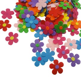 SEMINISMAR Felt Flowers Fabric Flowers, Colourful Felt Flowers, Fabric Flowers Decorative Flowers for Children, Ideal for Crafts and Art, Flowers Felt Decoration for DIY Crafts, Pack of 100