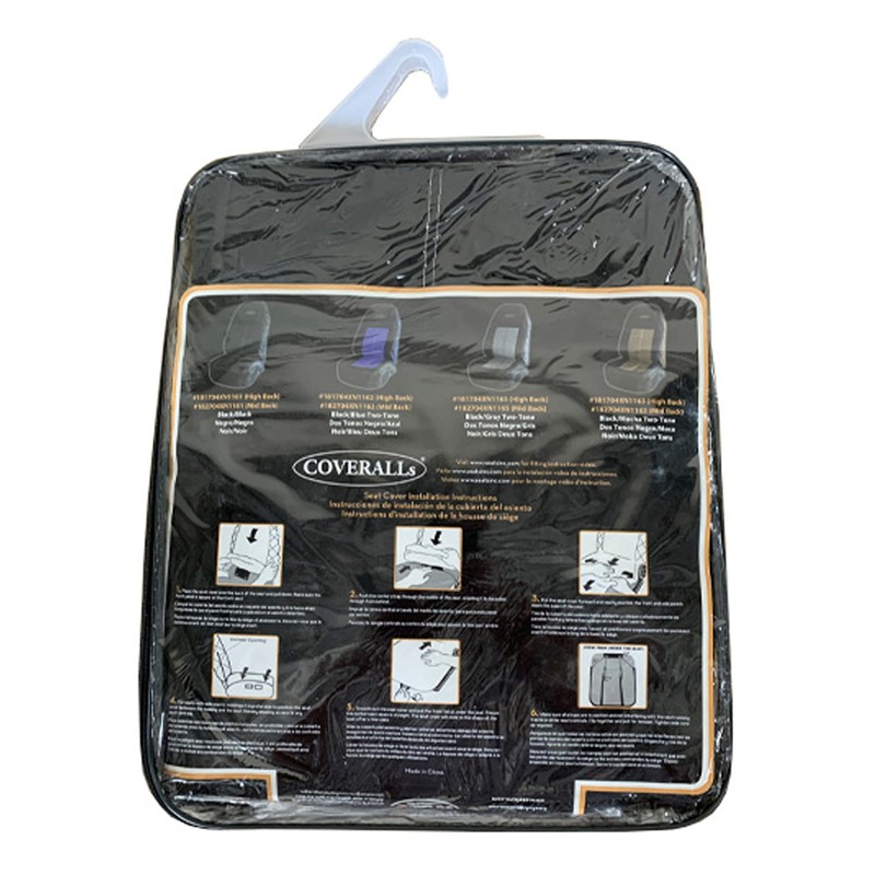 Seats Inc. Coveralls-Mid Back Black/Black (182704XN1161), Gray, 188900MW65