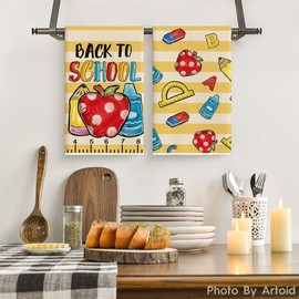 Artoid Mode Back to School Kitchen Towels Dish Towels, 18x26 Inch First Day of School Students Classroom Party Decor Hand Towels Set of 2