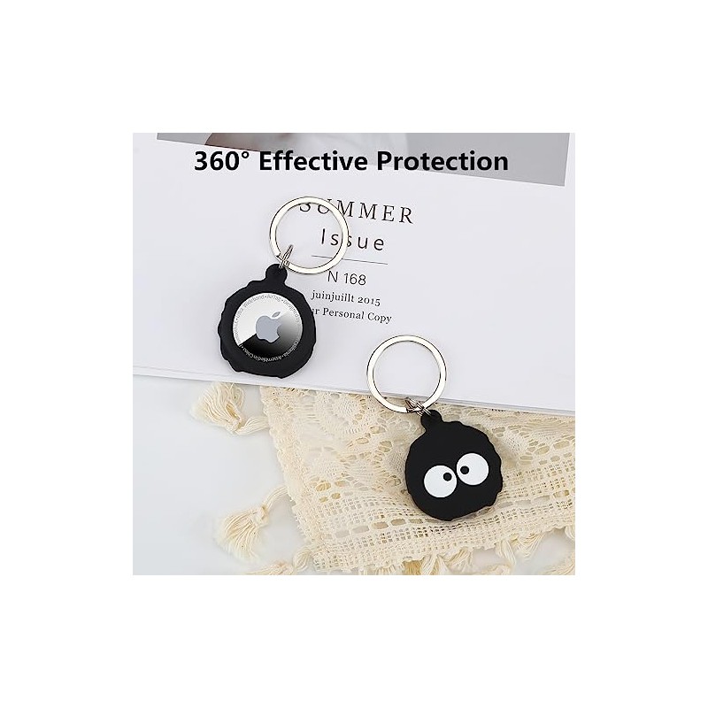 Soft Silicone AirTag Key Ring Case - Anti-Lost Protector