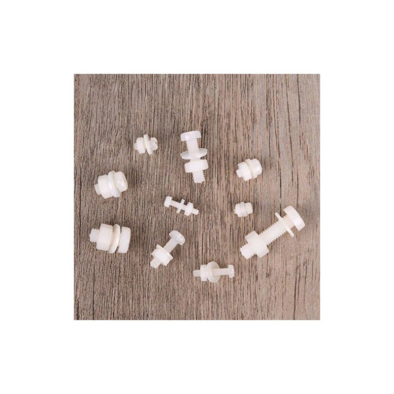 Hotusi M2 M2.5 M3 M4 M5 (Total 270pcs) Nylon Screw/Nut/Washer