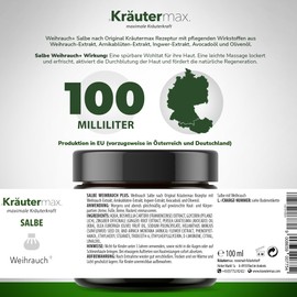 Frankincense Ointment Extra Strong Frankincense Cream High Dose Boswellia 3 x 100 ml