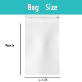 Generic Self Sealing Cellophane Bags 200Pcs-Self-Adhesive OPP Bags - Clear, Resealable Packaging for Versatile Use-Cookie，Confection，Toys，Product，Candy (6 x 9"")