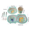 5 pcs set Eco friendly Bamboo Fiber Cartoon Children Tableware