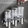 Stainless Steel Drill Free Triple Wall Mount Soap Dispenser Set