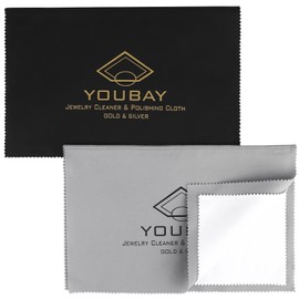 YouBay Jewelry Cleaning & Polishing Cloth, 11'' x 14'' for Sterling Silver, Gold, Brass, Platinum - Dual-Purpose Cloth Sewn Together