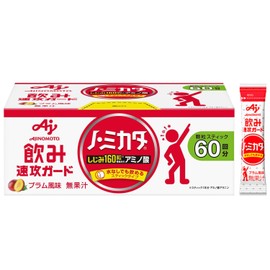 Ajinomoto No-Mikata Ajinomoto Plum Flavor, Box of 60, Amino Acids, Alanine, No Water Needed, Delicious, Amino Acids Equivalent to 160 Shijimi Clams