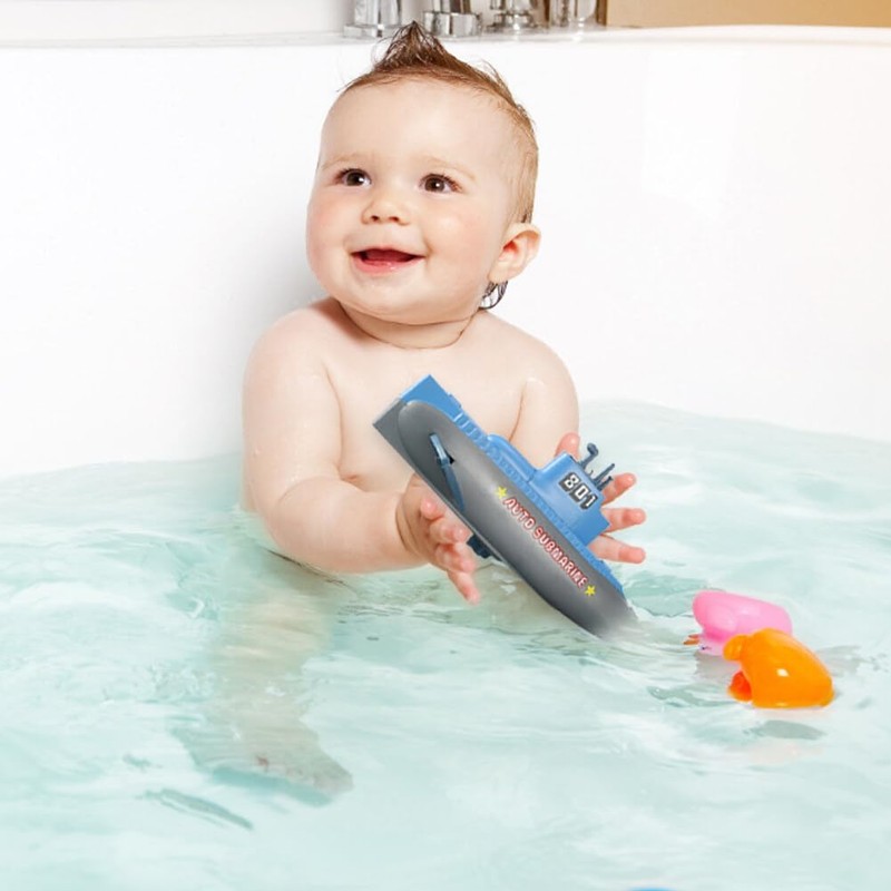 Clockwork Submarine Mini Warship Wind Up Sprinkler Bathtub Shower Toys