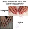 24Pcs False Nails Short Almond - White Gradient French Tips