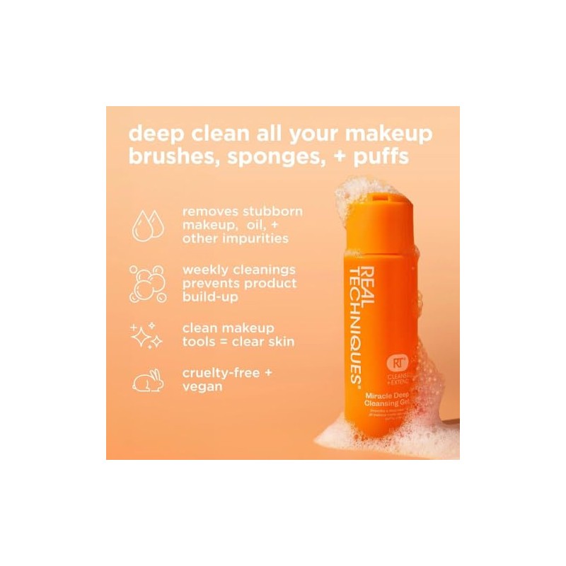 Real Techniques Makeup Brush Cleaner Gel, Brush and Blender Beauty