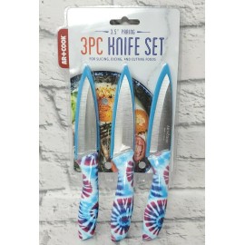 Art & Cook Tie-Dye 6-Pc. Paring Knives with Blade Guards Kitchen Knives, Blue