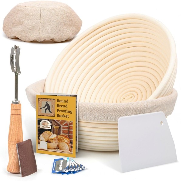 CRISS ELITE Sourdough Bread Baking Supplies Starter Kit, Banneton Proofing