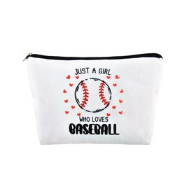 Baseball Cosmetic Bag for Women Girls Baseball Gifts Zipper Makeup Pouch Sports Team Gifts for Sport Lovers Girls Christmas Birthday Gift to Best Friends Travel Purse Cosmetic Makeup Bags